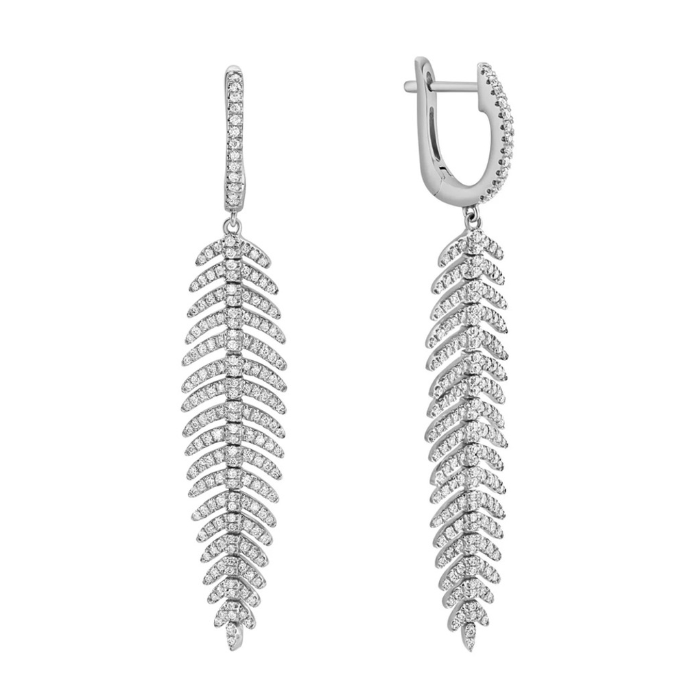 14k White Gold Diamond Earrings